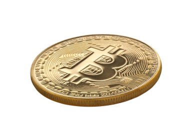 Bitcoin beyaz arkaplanda izole edildi