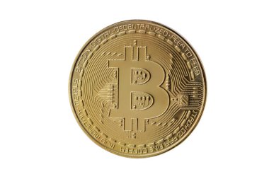 Bitcoin beyaz arkaplanda izole edildi