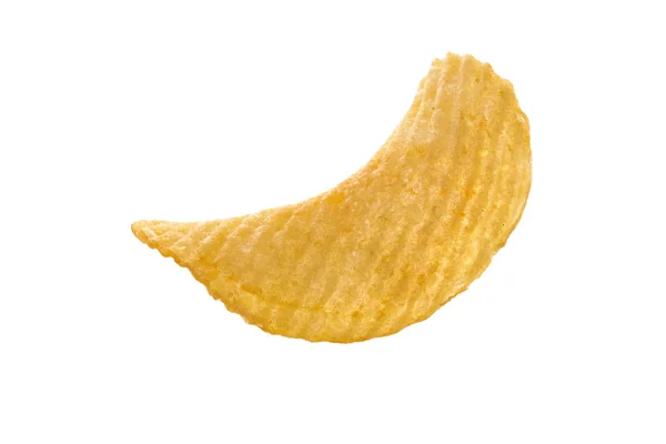 Enda potatis chip på vit bakgrund närbild isolerade — Stockfoto