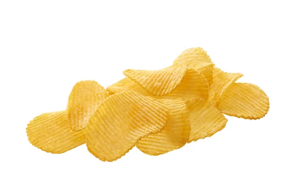 Potatischips på vit bakgrund isolerade — Stockfoto