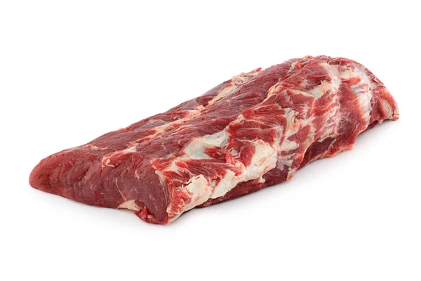Filet lapje vlees rundvlees, dorsal rundvlees geïsoleerd op witte achtergrond — Stockfoto