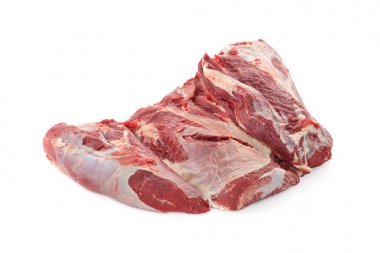büyük beyaz bir arka plan üzerinde sığır eti parçası