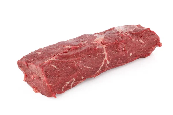 Grande pedaço de filé de carne em um fundo branco — Fotografia de Stock