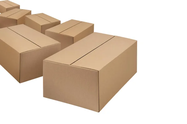 Cartoon box isolated on white box for parcels and crossings. moving box. — Stock Photo, Image