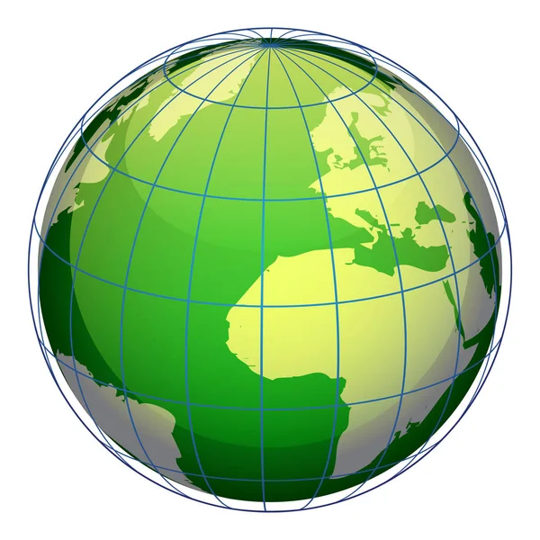Vector illustration of green globe — Stock Vector
