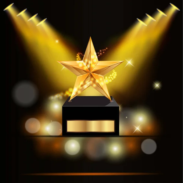 Vector illustration of gold star award — Stock Vector