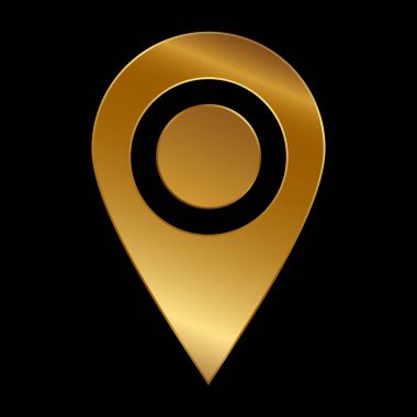 Altın gps simge vektör çizim