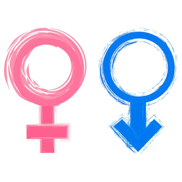 Vectorillustratie van mannelijke en vrouwelijke gendersymbolen — Stockvector