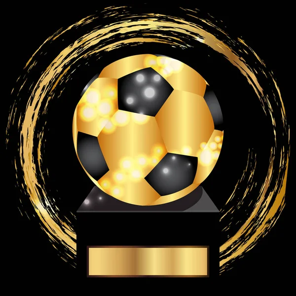 Illustration vectorielle du ballon de football en or — Image vectorielle