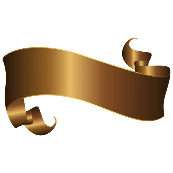 Vector illustration of gold ribbon — Stock Vector