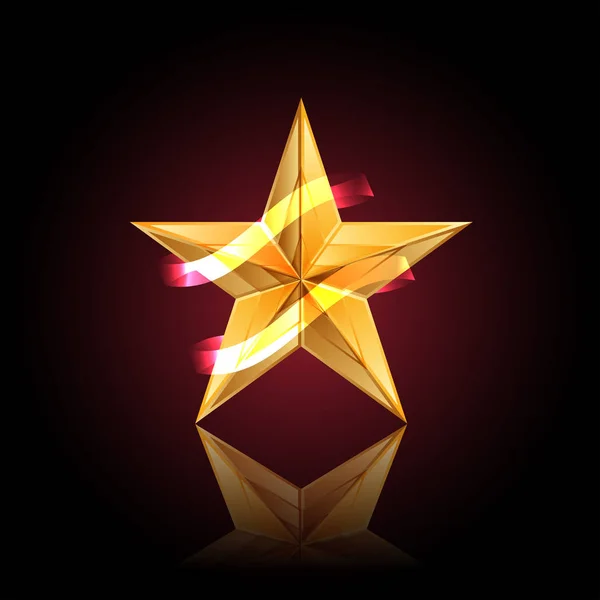 Altın yıldızın vektör çizimi — Stok Vektör