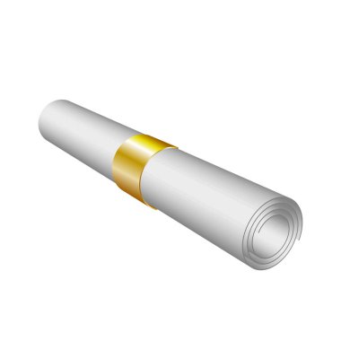 Top kağıt üzerinde izole altın şerit diplomasıyla gibi vektör 