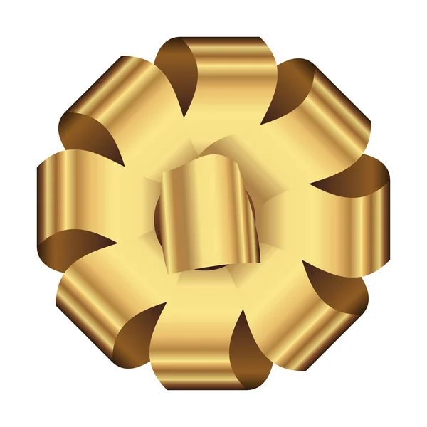 ゴールド リボン弓のベクトル イラスト — ストックベクタ