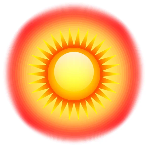 Vector illustration of Hot sun — Stock Vector