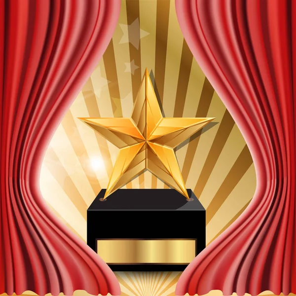 Vector illustration of gold star award — Stock Vector