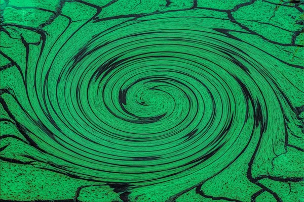 Toxic green swirl and cracks — Stock Photo, Image