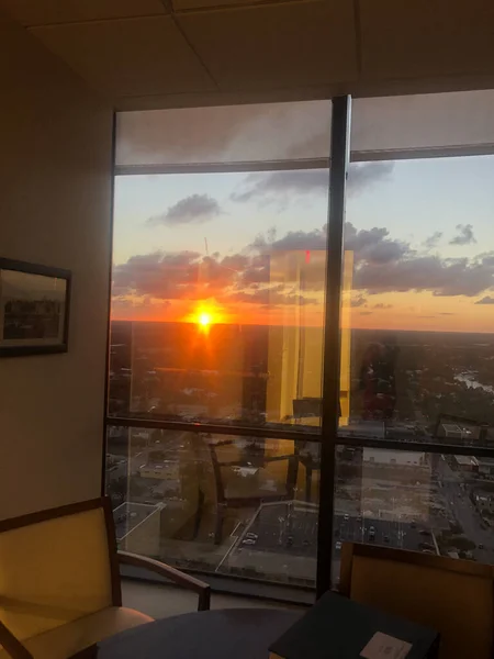 Vista de oficina del atardecer — Foto de Stock