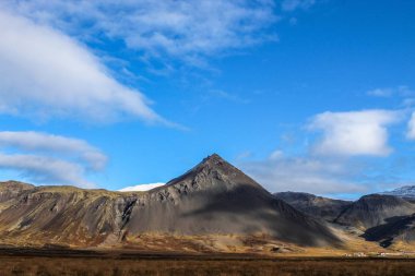 black volcanic mountains in Iceland