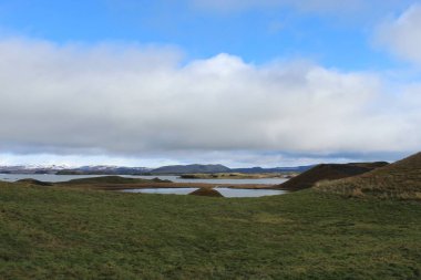 Myvatn İzlanda 'da Skutustadir sözde kraterler