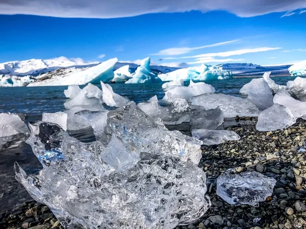 Lagoa do Glaciar J=kulsártaro lón no sul da Islândia — Fotografia de Stock