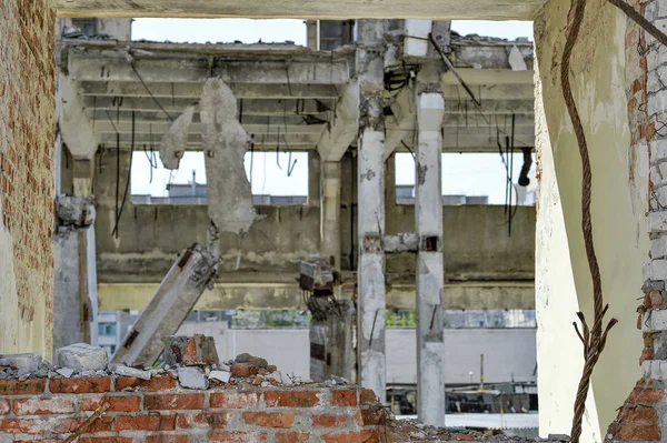 Demolição Desmantelamento Dos Remanescentes Grande Empresa Industrial — Fotografia de Stock