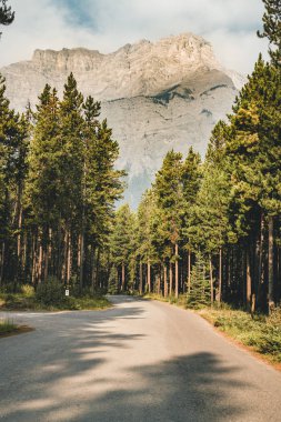 Banff içinde erken sabah gündoğumu sırasında ışık Cascade dağ