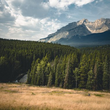 Dağ manzara içinde Banff National Park, Cana boş sokak
