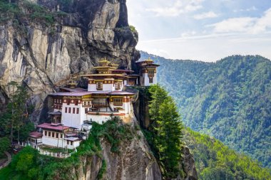 View to Famous Tigers Nest Temple in Bhutan clipart