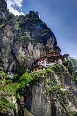 View to Famous Tigers Nest Temple in Bhutan clipart