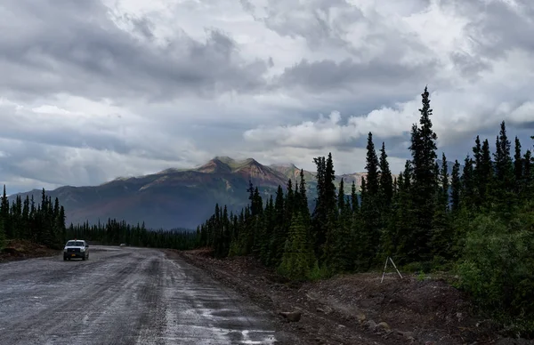 Pusta ulica z góry panoarama w Alaska Stany Zjednoczone — Zdjęcie stockowe