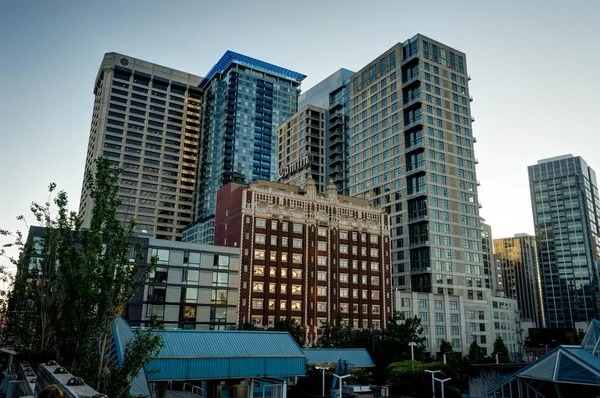 Stadssilhuetten i Seattle Washington Förenta staterna — Stockfoto