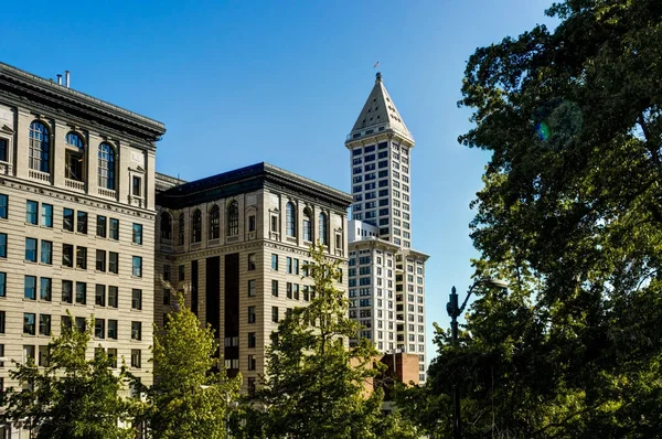 Vista verso l'edificio storico di Seattle Washington United Stat — Foto Stock