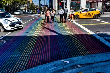 San Francisco Califor Castro gay çeyrek Pride gökkuşağı sokak
