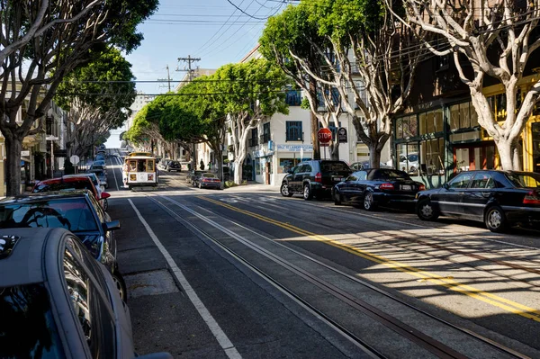 Cable car içinde San Francisco Kaliforniya Amerika Birleşik Devletleri — Stok fotoğraf