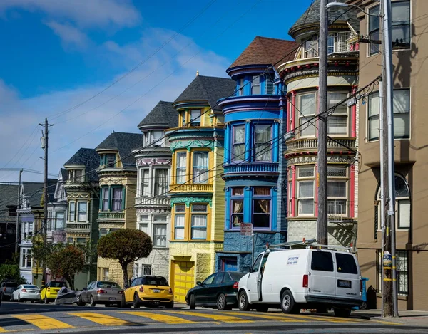 San Francisco viktoriánus házak festett hölgyek California egység — Stock Fotó