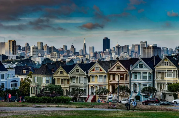 Şehir Manzaralı San Francisco California United stat boyalı bayanlar — Stok fotoğraf