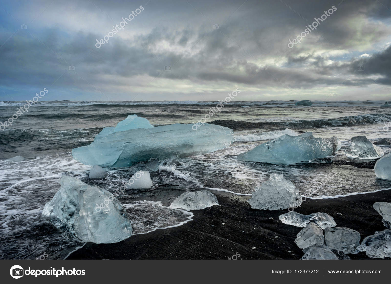 Icebergs Flottant Dans Le Lac Glaciaire Jokulsarlon Au