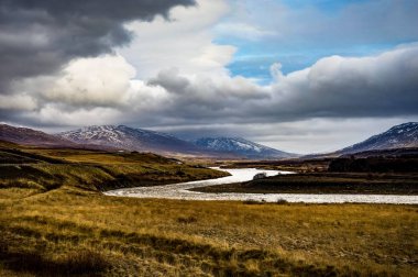 Sunset View İzlanda Akureyri Mt. Sulur doğru