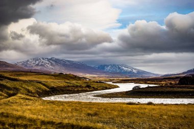 Sunset View İzlanda Akureyri Mt. Sulur doğru