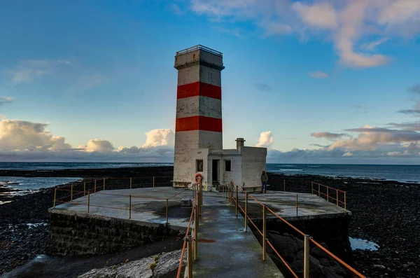 The old lighthouse of Gardur at the southwest coast of Iceland — Stock Photo, Image