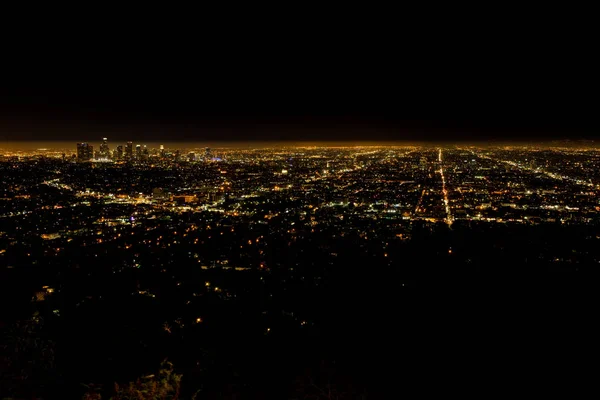 Los Angeles LA City Vue de nuit depuis l'observatoire Griffith — Photo