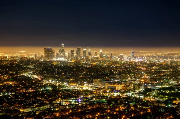 Los Angeles LA City Vista notturna dal Griffith Observatory — Foto Stock