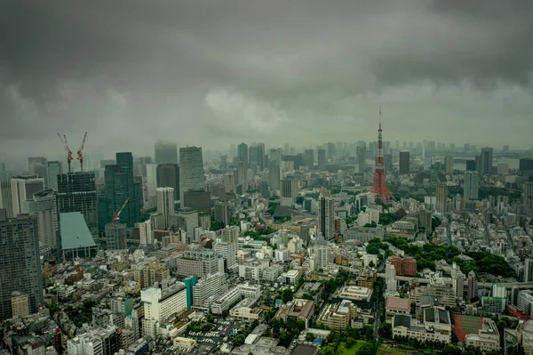 東京スカイライン ビュー霧の雲を霧します。 — ストック写真