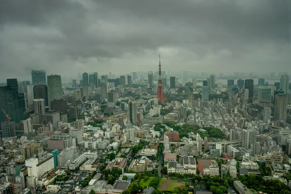 Tokyo stadssilhuetten dimma moln dimma — Stockfoto