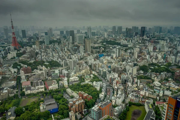 Tokyo stadssilhuetten dimma moln dimma — Stockfoto
