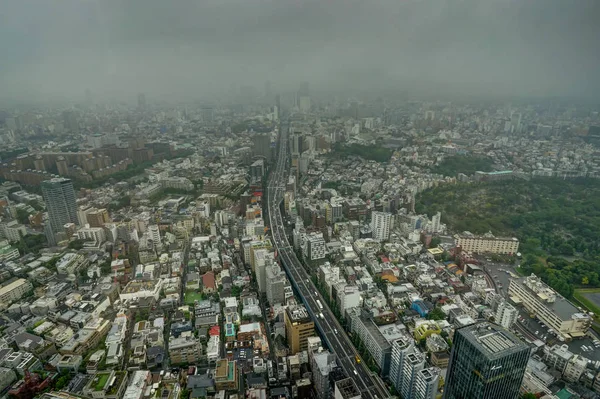 Zobacz panoramę Tokio mgły chmury mgła — Zdjęcie stockowe