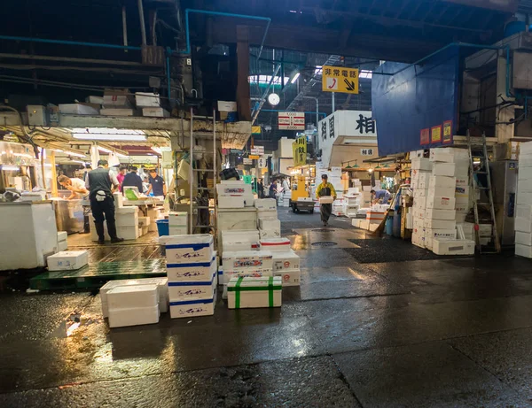 Mercado de pescado de Tsukiji Tokio — Foto de Stock
