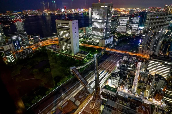 Tokio Cityview Night Mroczne Skyline Megacity z wieży Skytree — Zdjęcie stockowe