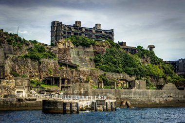 Hashima'da ada terkedilmiş hayalet ada Nagasaki