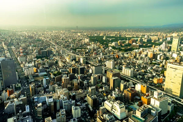 Skyline Panorama View Nagoya Megacity van Midland plein — Stockfoto